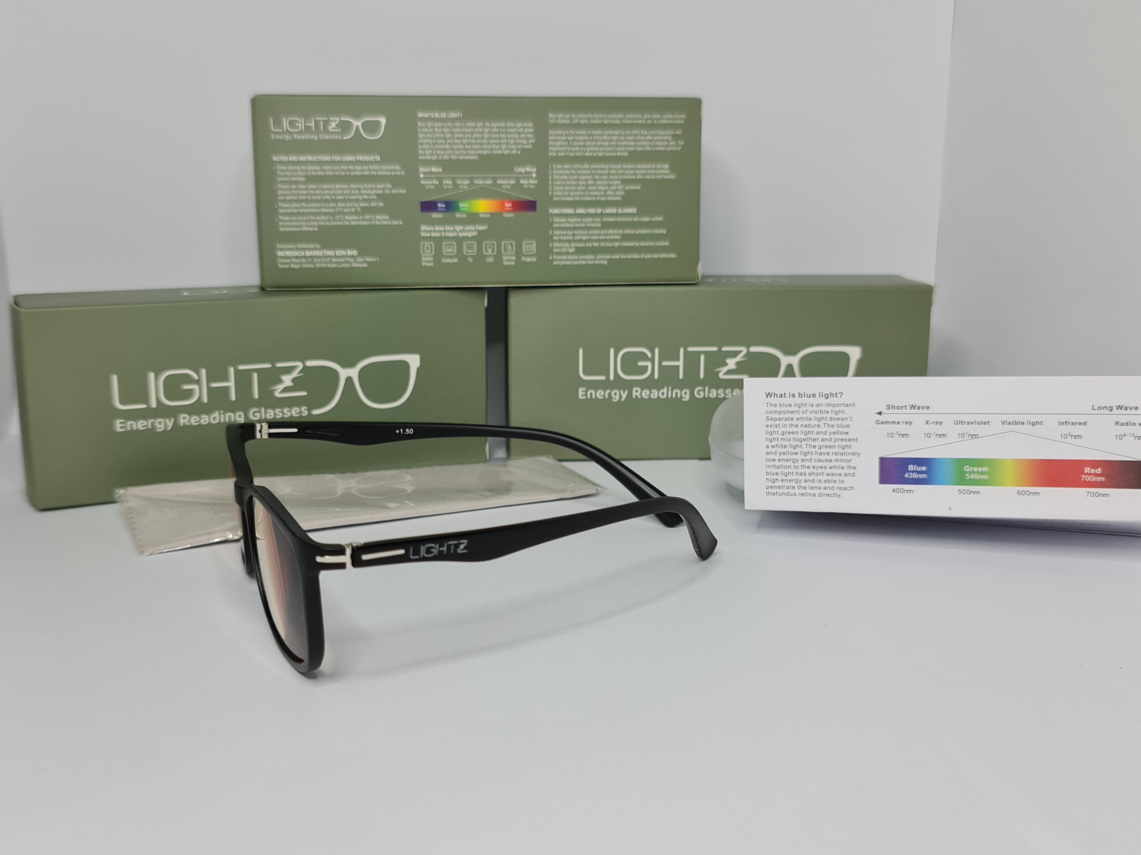 Lightz - Presbyopia Energy Reading Glasses - WL044 - Matte Black